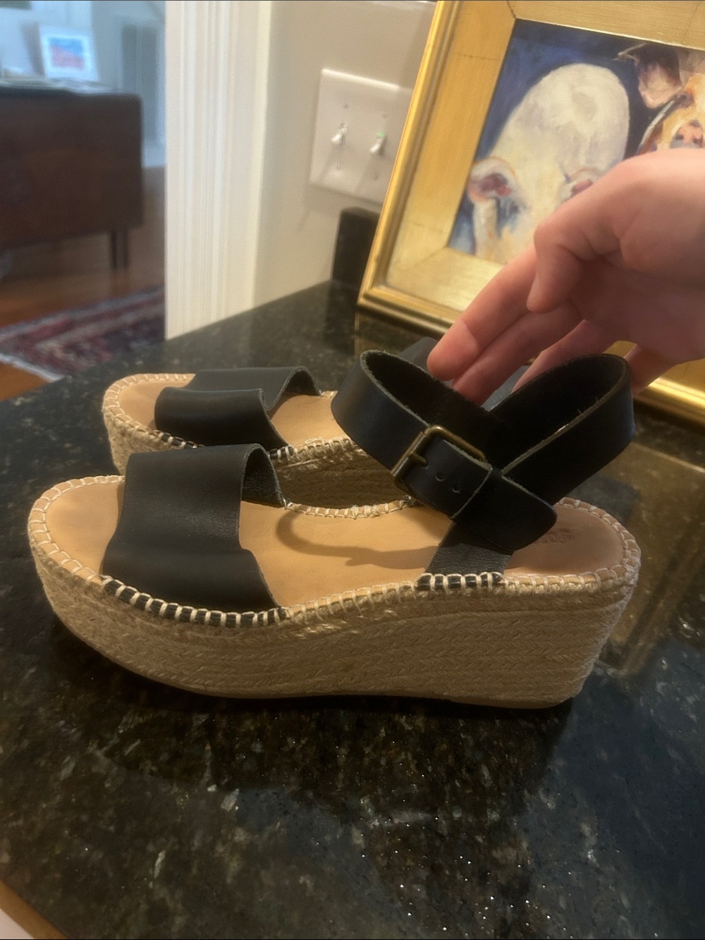 Black Platform Soludos Espadrille